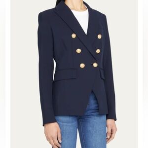 Veronica Beard Navy Dickey Blazer with Gold Buttons